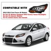 SOCKIR Black Housing Headlight Assembly Fit for 2012-2014 Ford Focus