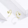 TIFLA Round Ball Earrings, Women's, 925 Silver, Hooks, Binaural Pair,