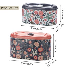 BSTKEY 2 Pack Cookie Tins, Cookie Snack Jars with Lid, Decorative Candy Canister, Baking Gift Tins Cute Countertop Tinplate Box for Storing Patisseries, Puff Pastries Craft Supplies, 2 Sizes