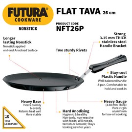 Futura Non-Stick Griddle, 10" Plastic Handle, Black