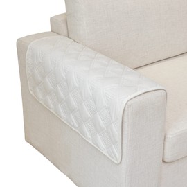 Eismodra Armrest Covers,Sectional Couch Covers,L Shape Sofa Slipcover Furniture Protector for Dogs Cats Pet Chaise Lounge 3 Cushion Couch Loveseat,White 28 x 28 inches (Only 1 Piece)