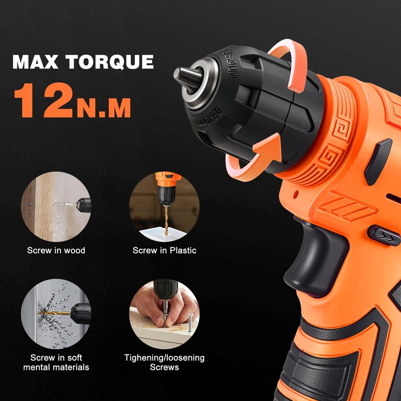 157-Piece Tool Set, 8V Cordless Drill Set, Hand Tool Kit