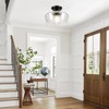 Goosebrite Schoolhouse Style Light Fixture, 12" Black Semi Flush Mount