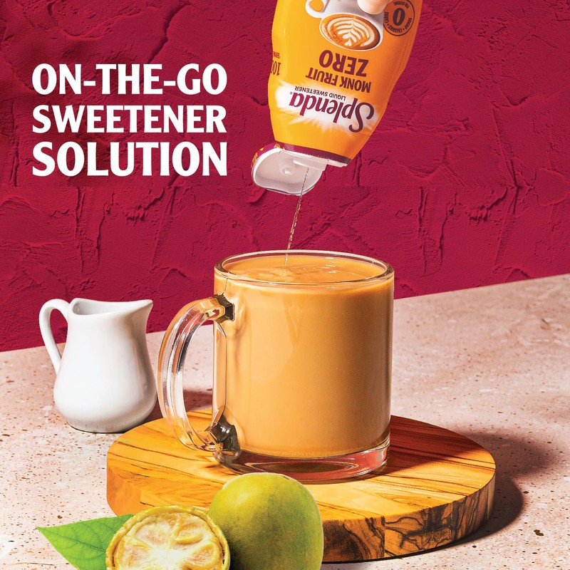 SPLENDA Monk Fruit Liquid Zero Calorie Sweetener Drops, 3.38 Fl