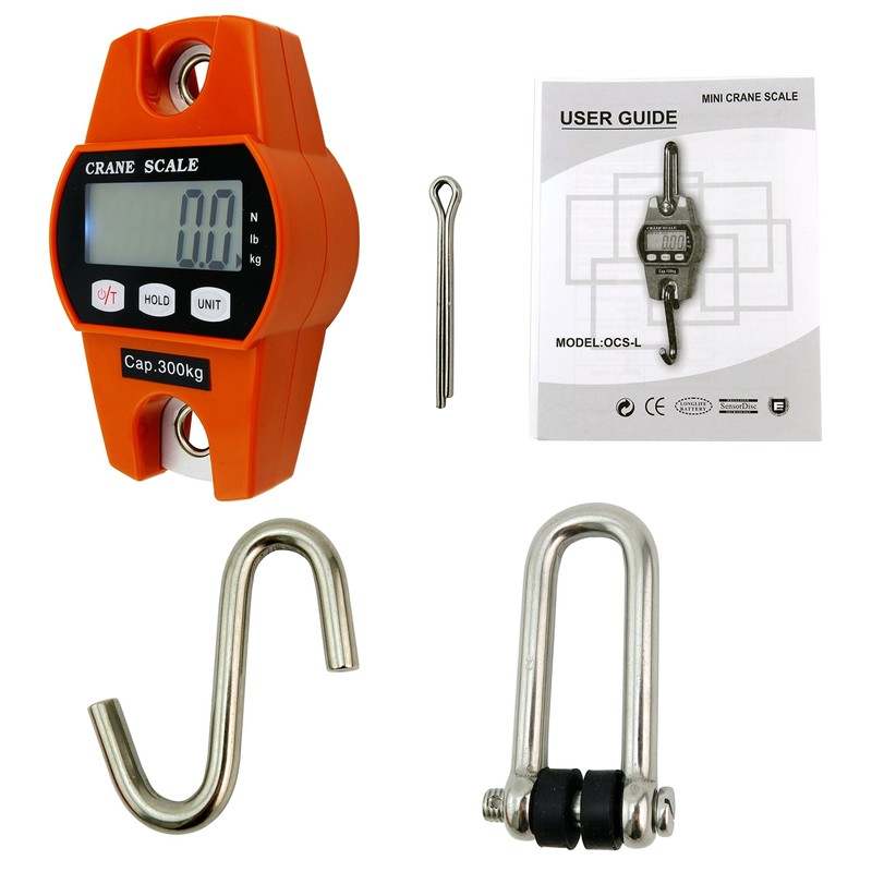 Outmate Mini Digital Crane Scale 300kg/660lbs with LED (Aluminium Alloy