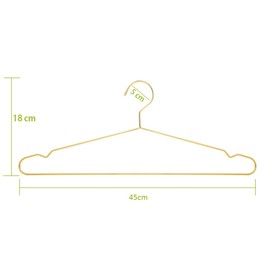 17.7" Strong Metal Wire Clothes Hangers, Coat Hanger, Standard Suit Hangers, Metal Shirt Dress Hanger Rack, 30 Pack, Gold