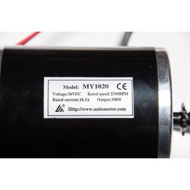 Alfa Wheels Electric Motor 36 Volt DC 500 Watt 24 Amp for Scooter Bike Go-Kart Mini Bikes Model Numbers MY1020 Reversible with 11 Teeth Sprocket #25 Chain 6.35 Pitch