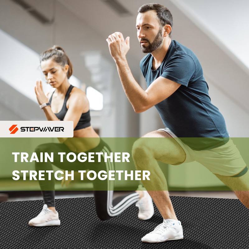 Stepwaver Large Exercise Mat 5'×7', 8mm（1/3") Thick Workout Mat for