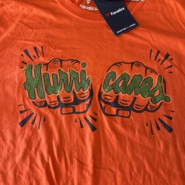 Fanatics University of MIAMI HURRICANES “Fists” 4 Finger Ring Shirt Large U