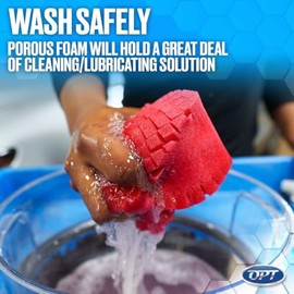 Optimum Big Red Sponge 2.0 - Mejor agarre y acceso a espacios reducidos, segura para todo tipo de pintura, uso para lavado de autos sin enjuague y jab