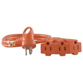 Conntek I-Ring Tri-Outlet Extension Cord 3-Foot 14/3 U.S. I-Ring Male Plug to Three Outlet with Light Indicator