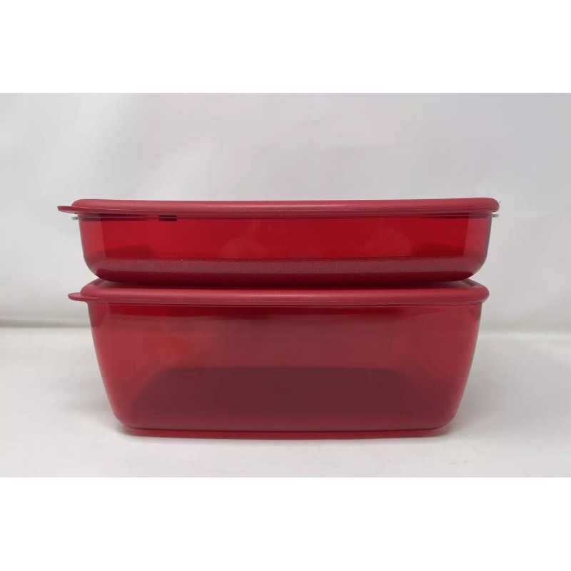 Tupperware Rock N Serve Rectangular Microwave Set of 2 6Cup