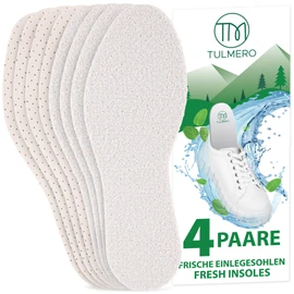TULMERO Barefoot Soles for Fresh Feet, 4 Pairs of Insoles for Sweaty Feet, Perforated Insoles Against Foot Odour, Size 43