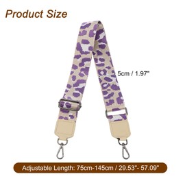 sourcing map Wide Shoulder Strap, 5cm Adjustable Purse Strap Replacement Crossbody Strap for Shoulder Bag Wallets, Light Purple, Black Square Mouth Buckle