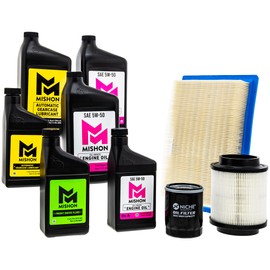 MISHON Full Service Engine Oil Change Kit 5W-50 for Polaris Ranger XP 1000 Crew (2017-2018)