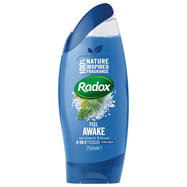 Radox Feel Awake Fragrance 2-in-1 Shower and Shampoo 250 ml - Pack of 6