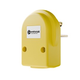 WINXUS NEMA 6-30P 30 Amp 250 Volt Angle Plug, 3 Pole 3 Wire Grounding Straight Blade Plug for Welders, Works with Cable OD Max. 1.06 Inch Yellow