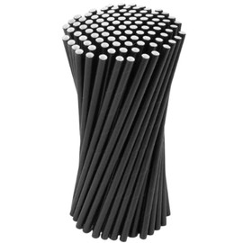 500 x Black Paper Drinking Straws Biodegradable Eco 8" (20cm) Approx (2x250) by Healthy Home