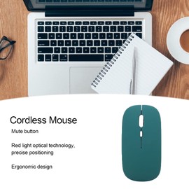 Wireless Mouse, Slim Bluetooth Wireless Mouse Portable Mobile Mouse Optical Cordless Mouse with 3 Adjustable DPI Small Flat Mice for Laptop Pc Desktop(Green)