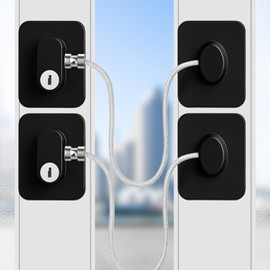 KELAV Fridge Lock, Set of 2 Key Locks, No Drilling Required for Cupboard/Drawer, Stainless Steel Alloy, for Freezer, Washing Machine, Window, Child Lock Drawers