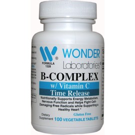 Wonder Labs B-Complex with Vitamin C Time Release, Nutritional Support for The Brain and Nervous System and Improved Mood - 100 Tablets