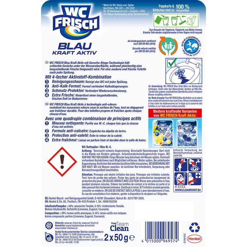 WC Frisch Kraft Active Blue Rinse Sample Set, 2 Varieties