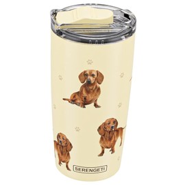 Dachshund SERENGETI 16 Oz. Stainless Steel, Vacuum Insulated Tumbler with Spill Proof Lid - 3D Print - Insulated Travel mug for Hot or Cold Drinks (Dachshund Tumbler)