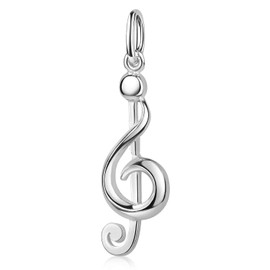 MATERIA by Matthias Wagner KA-90 Women's Necklace Pendant Treble Clef 925 Silver Music Jewellery, Silver