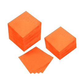 BEFORYOU 100 Pack Cocktail Napkin 2-Ply Dessert Napkins Folded 5 x 5 Inches Disposable Napkins for Dinner Wedding Birthday Party Bridal Anniversary Reception Event (100, Orange)