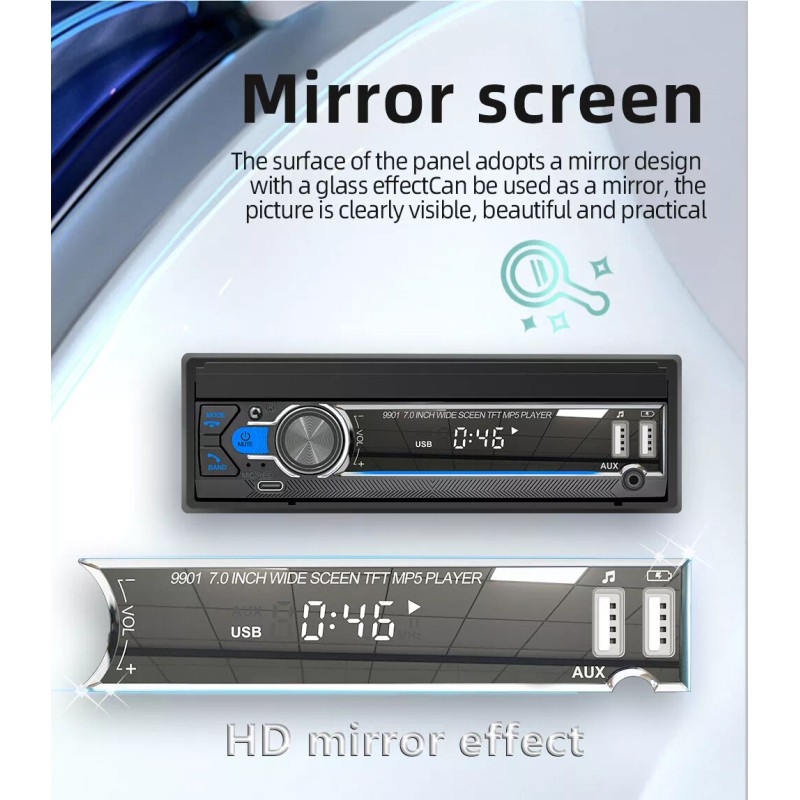 ESSGOO 7" Single DIN Car Stereo Flip Out MP5 Player