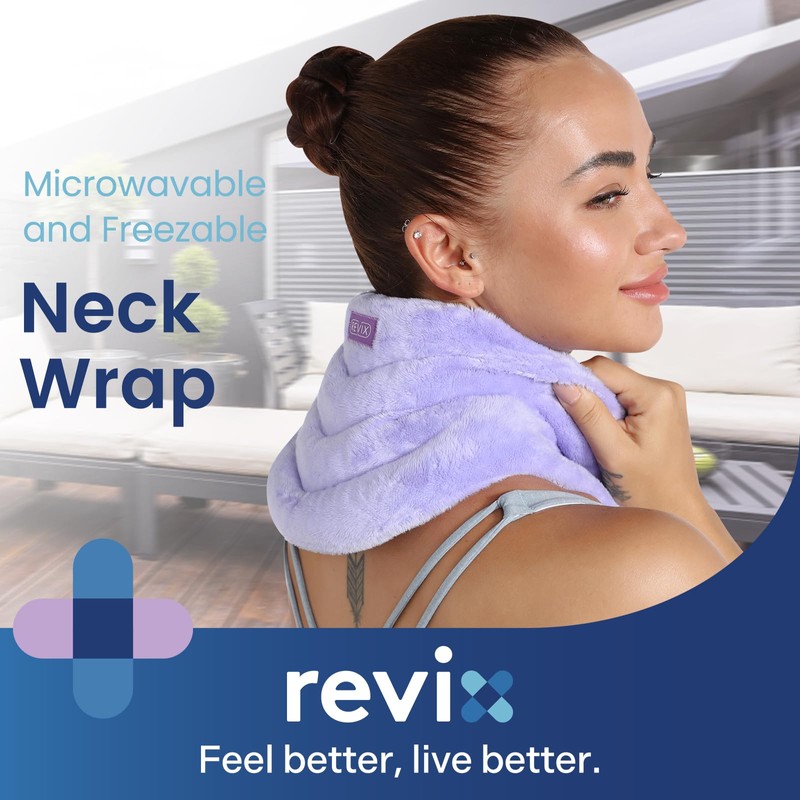 REVIX Neck Heating Pad Microwavable Heated Neck Wrap with Moist