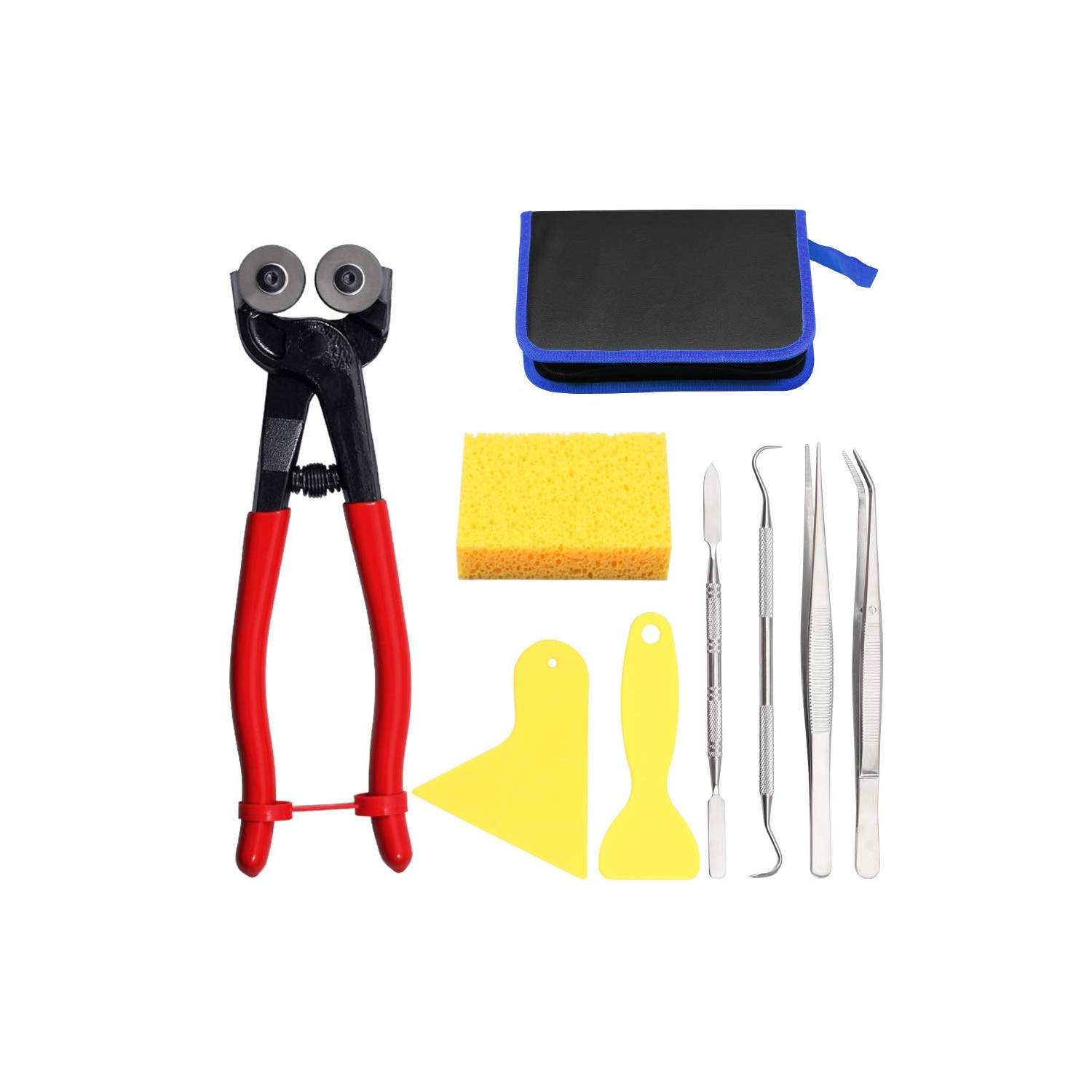 SPEEDWOX 9PCS Mosaic Cutter Kit Heavy Duty Wheeled Glass Tile Nippers ...
