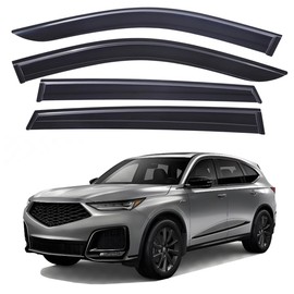 Lightronic Extra Durable Outside-Mount Off-Road Auto Vent Window Visors, Fits 2022-2026 Acura MDX, UV Protection Rain Guards, Original Wind Deflectors, Smoke, 4-Pcs