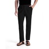 MUSE FATH Men’s Linen Drawstring Casual Beach Pants-Lightweight Summer Trousers-Black-XL