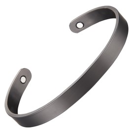 MagEnergy Copper Bracelet for Men and Women 99.9% Pure Copper Bangle with 3500 Gauss Magnets 6.8" Adjustable Bracelet Jewelry Gift (Gunmetal)