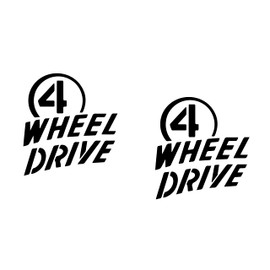 2 Pack - 4 Wheel Drive - Die Cut Vinyl Decal - 5" W X 5.5" H Matte Black HGC1672.09