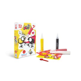 Sabbiarelli Sand-it For Fun Kit Tweet & Love Heart Animals - Creative Craft Set: Craft and Paint the PENNUTI SKIZZATI with Sand, Sand Pictures for Children from 3+, Birthday Gift Idea