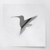 Transparent Decal Stickers of Hummingbird Flying Silhouette (Metallic Silver) Premium