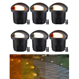 LEONLITE 5W Well Lights Landscape LED, Low Voltage Inground Lights Outdoor, 1800K/2700K/3000K/4000K/5000K Adjustable, Aluminum, ETL Listed, IP67 Waterproof, 12-24VAC/DC, CRI90, 150lm, Black, Pack of 6