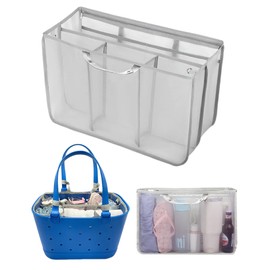 Beach Bag Organizer Inserts Compatible with Large Simple Modern Accessories Inserts,Original Large Lightweight Mesh Insert Divider Pouch, Beach Tote Bags Insert for Organizing -Gray