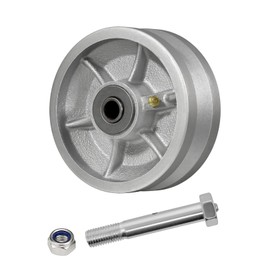 5 Inch V-Groove Steel Wheel, 7/8" Wide 90° Groove, Fits 1" Angle Iron Track, Heavy Duty Industrial Track Wheel with Relief Groove, High Load Capacity（1 Pack）