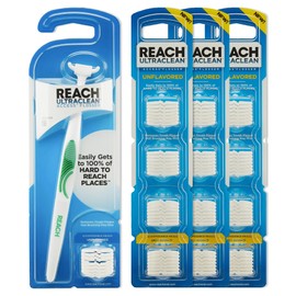 Reach Paquete de hilo dental Ultraclean Access, sin sabor, elimina la placa dental en zonas difíciles de alcanzar, cuidado bucal, sin PFAS, 1 kit de