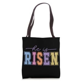 He Is Risen Colorful Easter Celebration Tote Bag