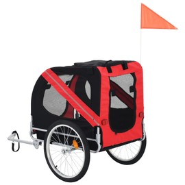 Gecheer Dog Bike Trailer Dog Carrier for Small - Large Pets with Quick Release Wheel, Easy Folding and Assembly, Red and Black
