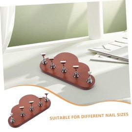 Healeved Minimalist Walnut Wood Cloud Shape Nail Art Practice Base for Diy Salon