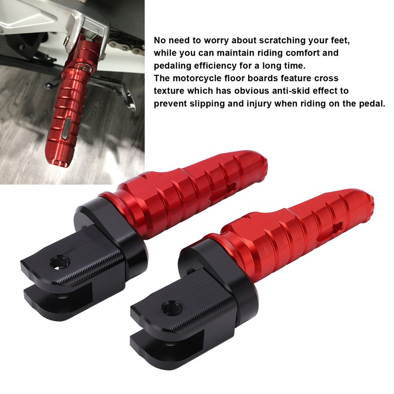 Motorcycle Front Footrests Aluminium Alloy Anti Slip Replacement for MV