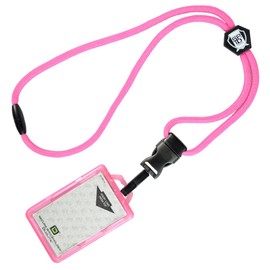 Specialist ID Heavy Lanyard and Identity Stronghold 2-Card RFID Blocking Badge Holder (Pink)