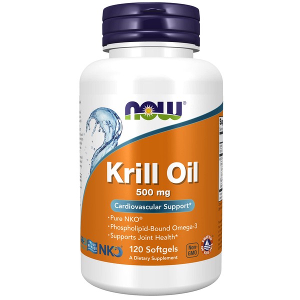 NOW Supplements, Neptune Krill Oil 500 mg, Phospholipid-Bound Omega-3, Cardiovascular Support*, 120 Softgels