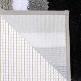 MIULEE Bath Mat Bath Mat Stripe Shower Mat Non-Slip Bath Mat Modern Doormat Decorative Bathroom Mat Washable Absorbent Non-Slip Bathroom Living Room 1 Piece 40 x 60 cm Black and Grey