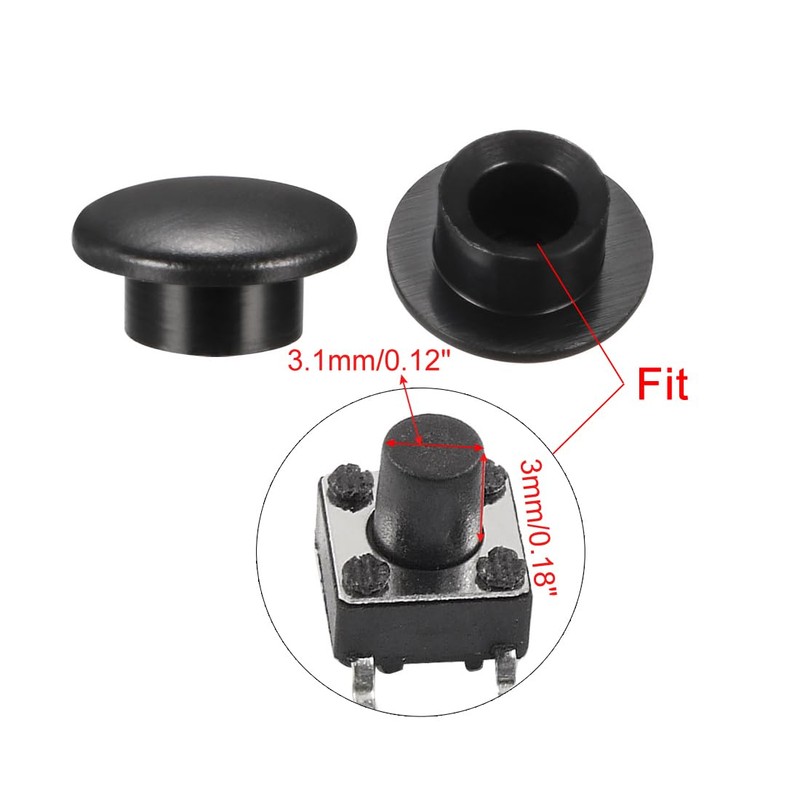 sourcing map 30pcs Tactile Push Button Switch Caps 3.1mm Hole